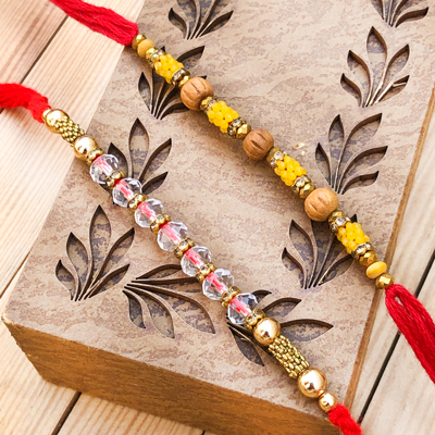 Graceful Beads 2 Rakhi Set for Elder Brothers