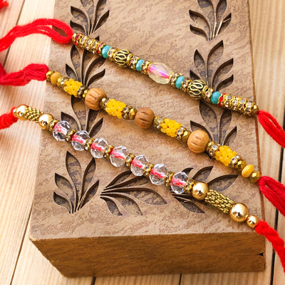 Multicolor Beads Rakhi Combo of 3 for Bhaiya