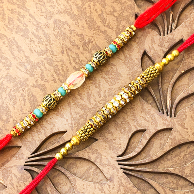 Glittering Gold Raksha Bandhan Rakhi Set for Boys