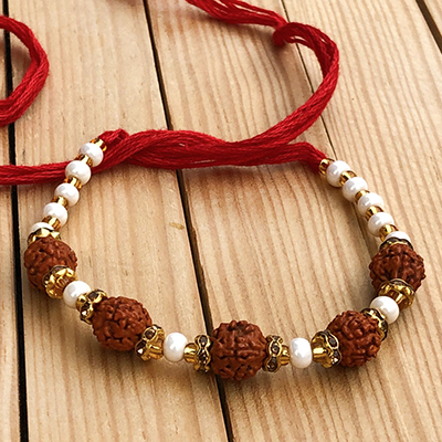 Auspicious Rudraksh & Beads Rakhi for Kids