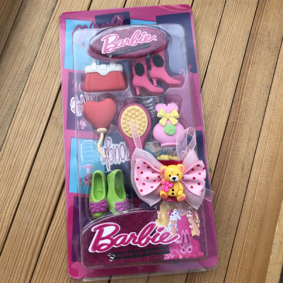 Smiling Yellow Mini-Teddy Bow Rakhi with Girlss Love Barbie Gift Set for Rakshabhandan