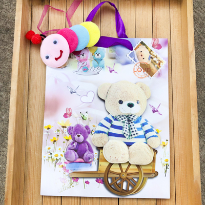 Attractive Teddy Theme File Folder Gift Envelope Set with Colorful Insect Kids Rakhi