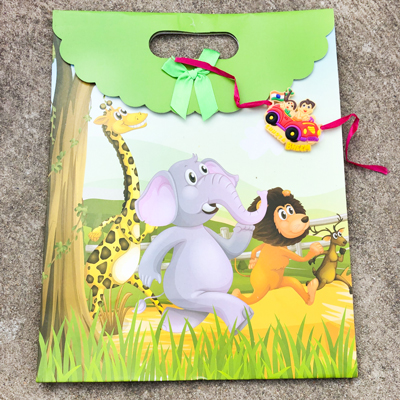 Chhota Bheem Cartoon Character Kids Rakhi with Jungle Theme File Folder Gift Set for Rakshabhandan