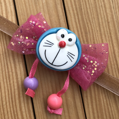 Kids Cartoon Doraemon Theme Pink Bow Rakhi