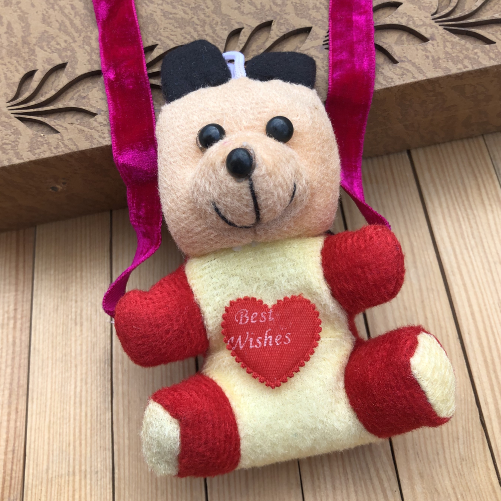 3 Inch Soft Cute Teddy Bear Designed Rakhi for Kids