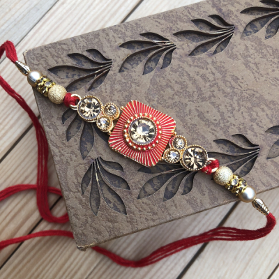 Magnificient Shine Stone Look Rakhi for Brother