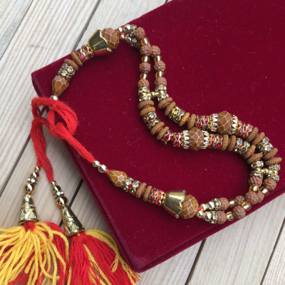 Attractive Rajasthani Look Pearl Designed Bracelet Rakhi