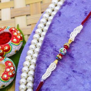 Colourful Diamond Studded Thread Rakhi