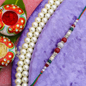 Colourful Beaded Thread Rakhi