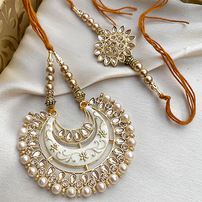 Festive wear Jewelry design Lumba and dora rakhi combo for Bhaiya &Bhabhi