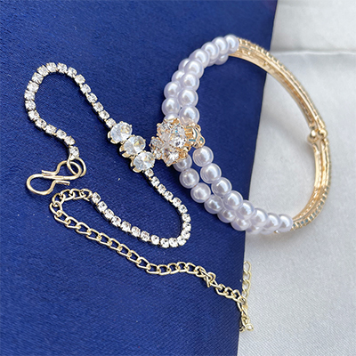 Artistically Designed AD bracelet combo rakhi for bhaiya bhabhi